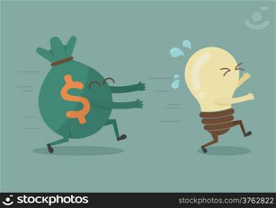 Money chasing ideas , eps10 vector format