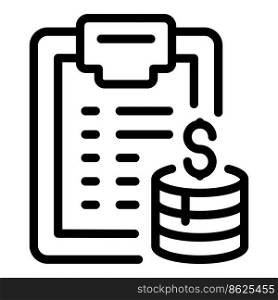 Money clipboard icon outline vector. Passive income. Computer work. Money clipboard icon outline vector. Passive income