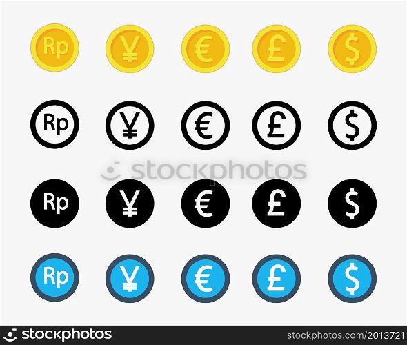 money coin icon flat illustration
