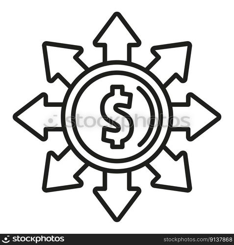 Money coin icon outline vector. Business finance. Security injury. Money coin icon outline vector. Business finance