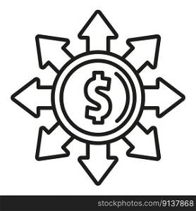 Money coin icon outline vector. Business finance. Security injury. Money coin icon outline vector. Business finance