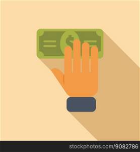 Money compensation icon flat vector. Business work. Payment bank. Money compensation icon flat vector. Business work