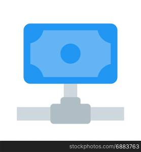 money connection, icon on isolated background,