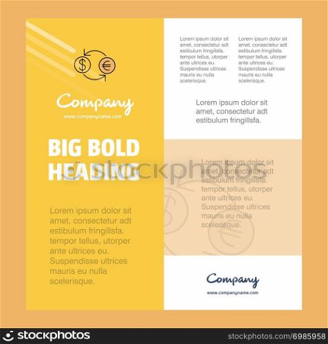 Money converstion Business Company Poster Template. with place for text and images. vector background