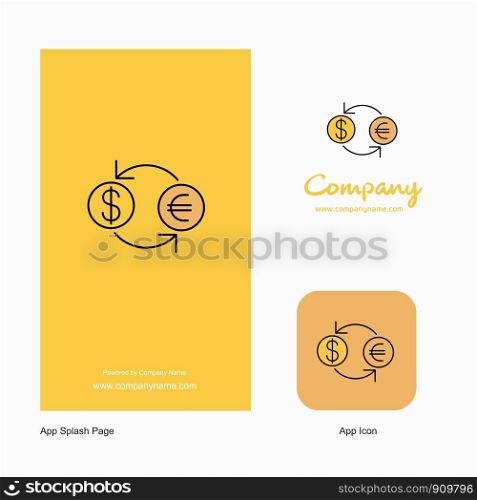 Money converstion Company Logo App Icon and Splash Page Design. Creative Business App Design Elements