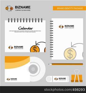 Money converstion Logo, Calendar Template, CD Cover, Diary and USB Brand Stationary Package Design Vector Template