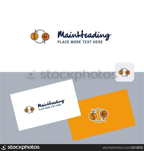 Money converstion vector logotype with business card template. Elegant corporate identity. - Vector