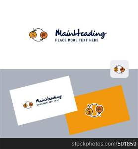 Money converstion vector logotype with business card template. Elegant corporate identity. - Vector