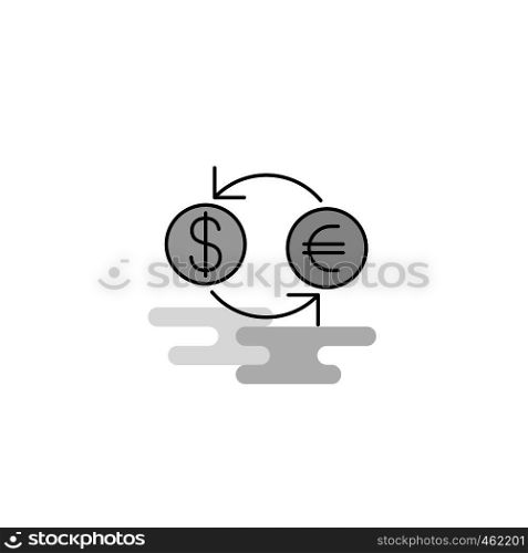 Money converstion Web Icon. Flat Line Filled Gray Icon Vector