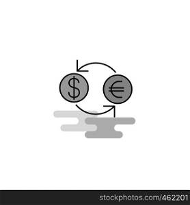 Money converstion Web Icon. Flat Line Filled Gray Icon Vector
