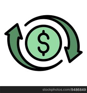 Money convert icon outline vector. Bank app. Mobile payment color flat. Money convert icon vector flat