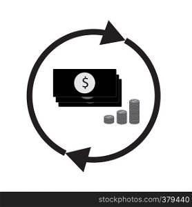 money convert on whitebackground. money convert sign. flat style. money convert icon for your web site design, logo, app, UI.