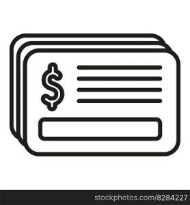 Money credit papers icon outline vector. Bank finance. Economy budget. Money credit papers icon outline vector. Bank finance