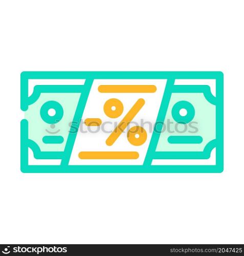 money discount color icon vector. money discount sign. isolated symbol illustration. money discount color icon vector illustration