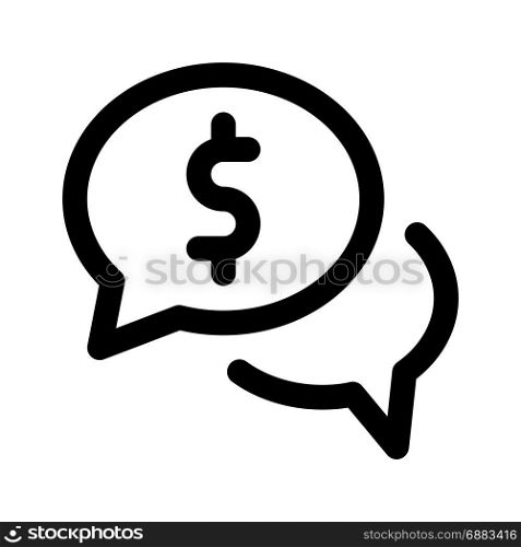 money discussion, icon on isolated background