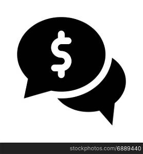 money discussion, icon on isolated background