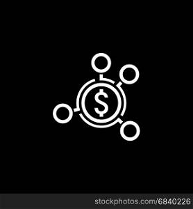 Money Distribution Icon. Flat Design.. Money Distribution Icon. Flat Design. Business Concept. Isolated Illustration.