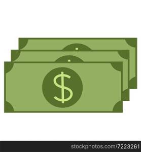 Money dollar flat trendy icon vector illustration isolated on white. Money dollar flat trendy icon vector illustration isolated