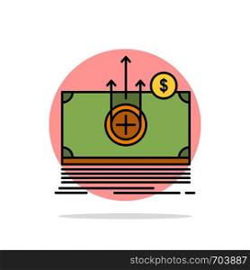 Money, Dollar, Medical, Transfer Abstract Circle Background Flat color Icon