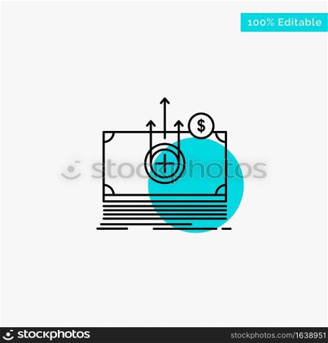 Money, Dollar, Medical, Transfer turquoise highlight circle point Vector icon