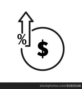 Money dollar up arrow. Vector illustration. stock image. EPS 10.. Money dollar up arrow. Vector illustration. stock image.
