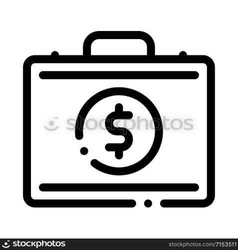 Money Dollars Case Icon Vector. Outline Money Dollars Case Sign. Isolated Contour Symbol Illustration. Money Dollars Case Icon Vector Outline Illustration