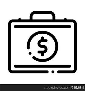 Money Dollars Case Icon Vector. Outline Money Dollars Case Sign. Isolated Contour Symbol Illustration. Money Dollars Case Icon Vector Outline Illustration