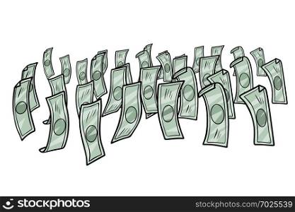 money dollars cash. Comic cartoon pop art retro vector illustration drawing. money dollars cash