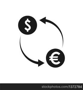money exchange icon, euro icon exchange to dollar icon