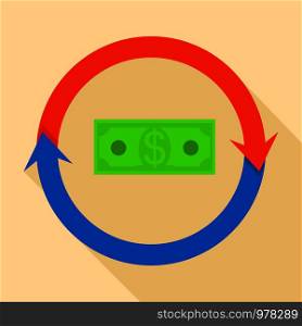 Money exchange icon. Flat illustration of money exchange vector icon for web. Money exchange icon, flat style