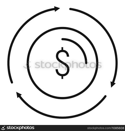 Money exchange icon. Outline money exchange vector icon for web design isolated on white background. Money exchange icon, outline style