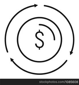Money exchange icon. Outline money exchange vector icon for web design isolated on white background. Money exchange icon, outline style