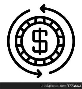 Money exchange icon. Outline Money exchange vector icon for web design isolated on white background. Money exchange icon, outline style