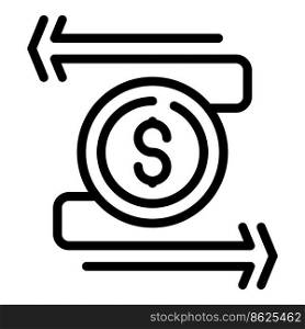 Money exchange icon outline vector. Passive income. Business job. Money exchange icon outline vector. Passive income