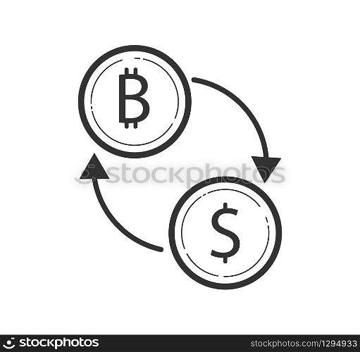 Money exchange icon. Stock vector illustration, simple design for logo, website or app.