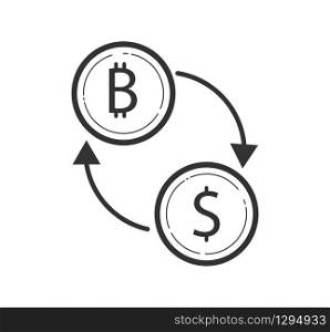 Money exchange icon. Stock vector illustration, simple design for logo, website or app.