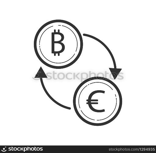 Money exchange icon. Stock vector illustration, simple design for logo, website or app