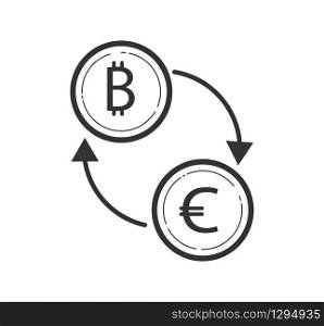 Money exchange icon. Stock vector illustration, simple design for logo, website or app