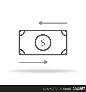 Money exchange icon. Transfer money via bank. Currency of dollar. Vector EPS 10