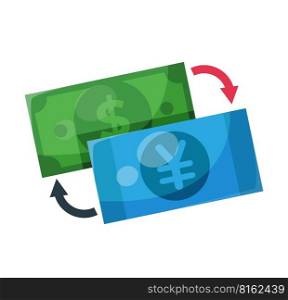 money exchange isolated vector illustration