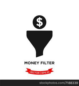 money filter vector logo template, filter icon