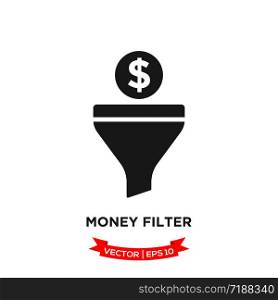 money filter vector logo template, filter icon