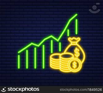 Money, finance and payments. Set outline web icon. Neon icon. Vector illustration. Money, finance and payments. Set outline web icon. Neon icon. Vector illustration.