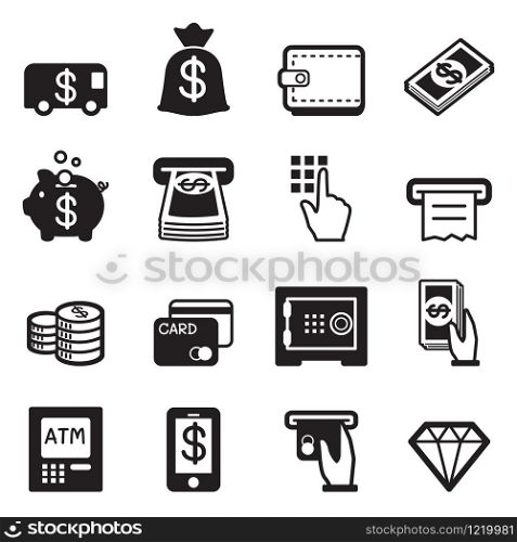 Money, finance, banking credit card icons vector