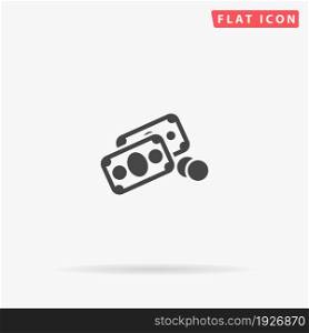 Money flat vector icon. Glyph style sign. Simple hand drawn illustrations symbol for concept infographics, designs projects, UI and UX, website or mobile application.. Money flat vector icon
