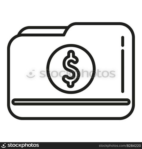 Money folder icon outline vector. Bank finance. Coin capital. Money folder icon outline vector. Bank finance
