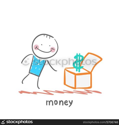 money. Fun cartoon style illustration. The situation of life.