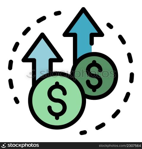 Money fund icon. Outline money fund vector icon color flat isolated. Money fund icon color outline vector
