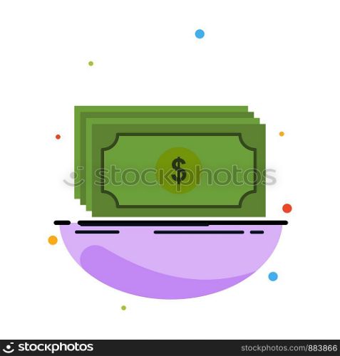 Money, Fund, Transfer, Dollar Abstract Flat Color Icon Template