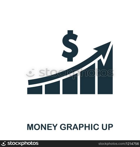 Money Graphic Up icon. Flat style icon design. UI. Illustration of money graphic up icon. Pictogram isolated on white. Ready to use in web design, apps, software, print. Money Graphic Up icon. Flat style icon design. UI. Illustration of money graphic up icon. Pictogram isolated on white. Ready to use in web design, apps, software, print.